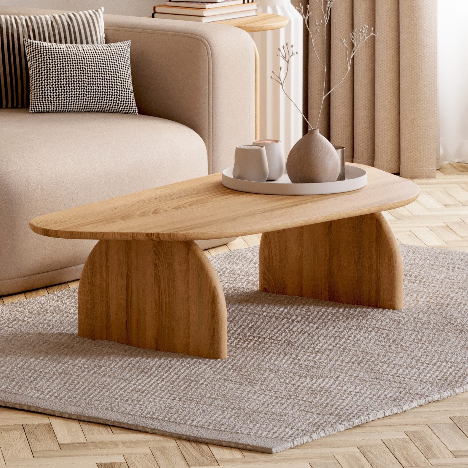 Salontafel van massief eikenhout 'Eira'