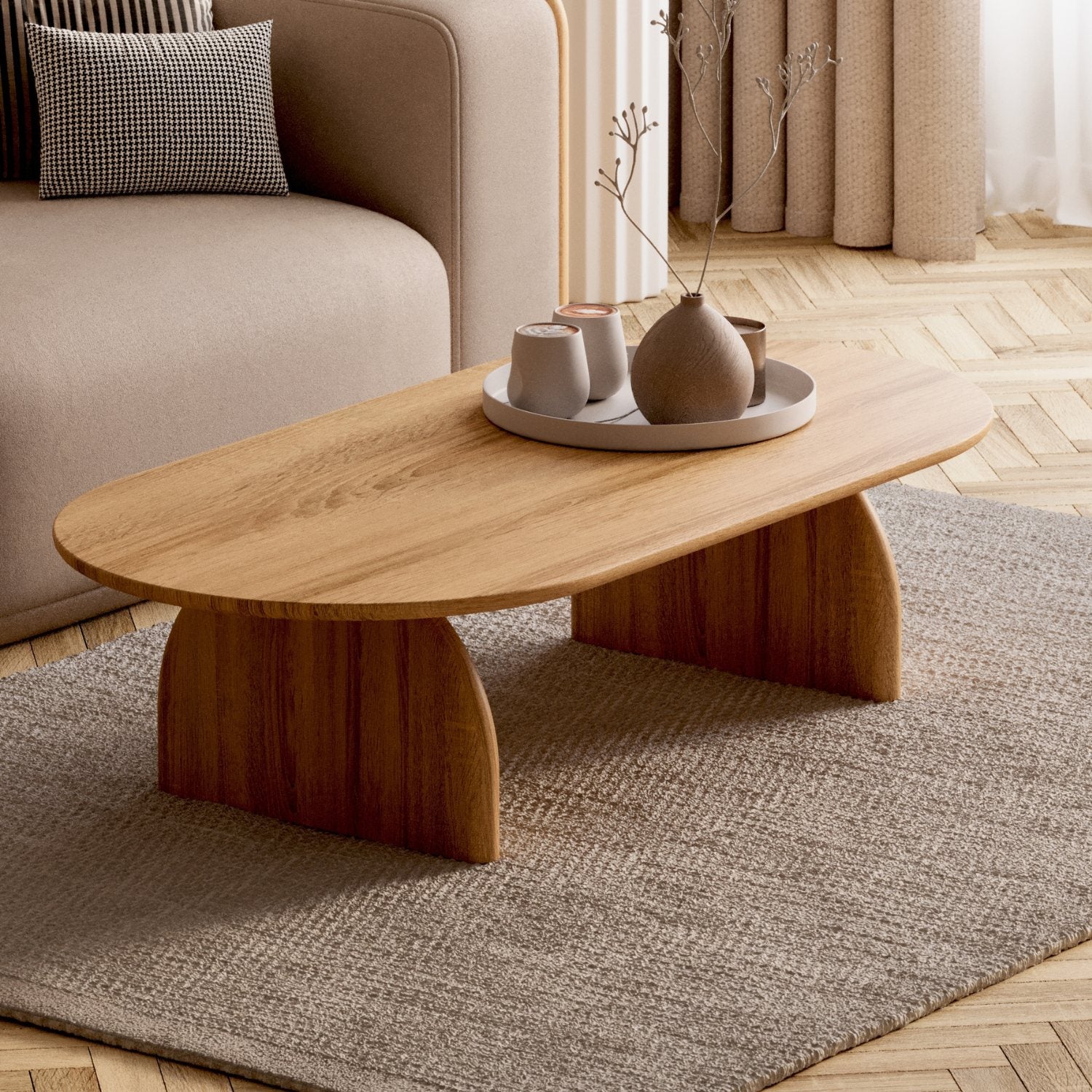 Salontafel van massief eikenhout 'Runa'