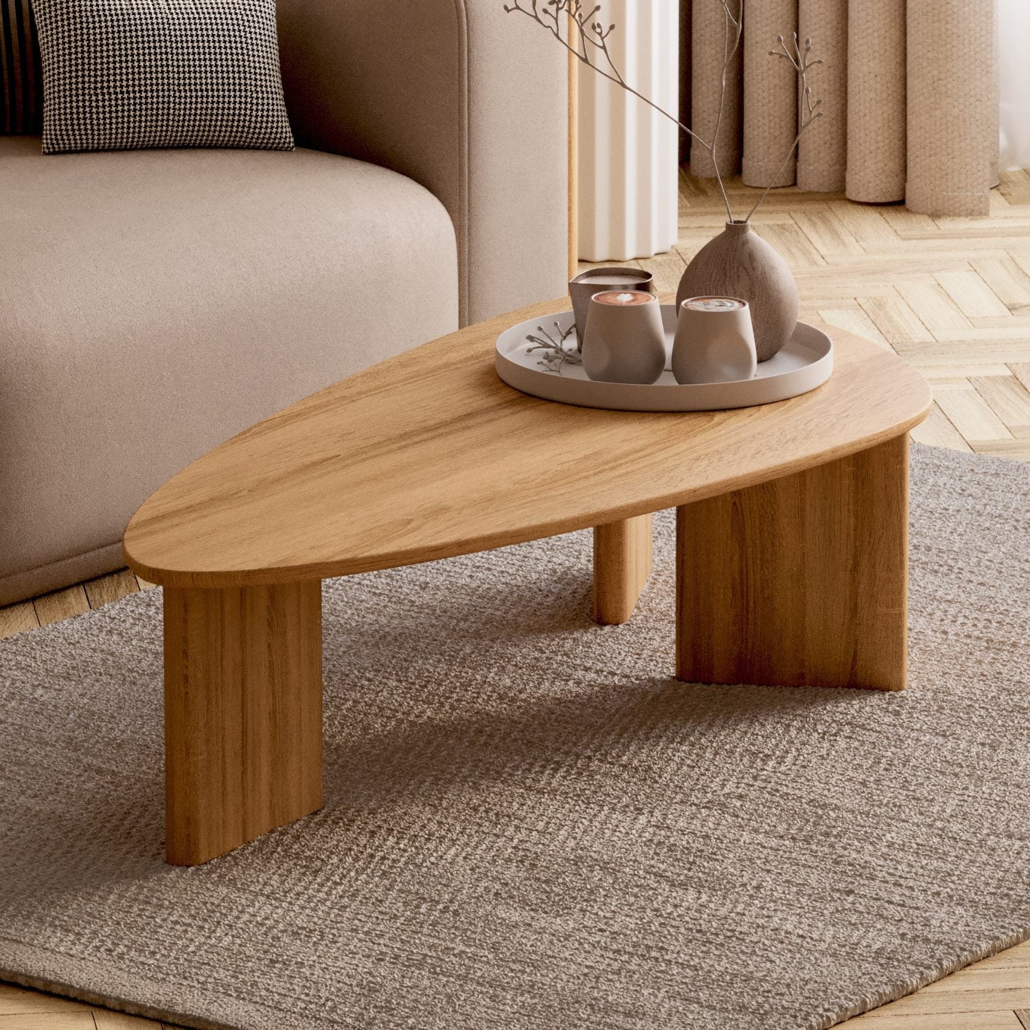 Salontafel van massief eikenhout 'Tova'