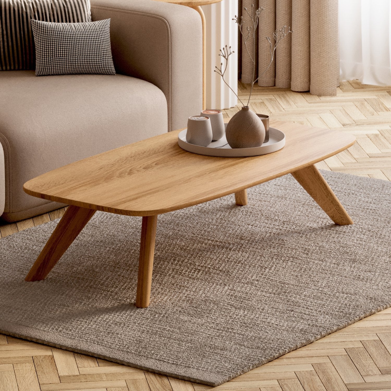 Salontafel van massief eikenhout 'Liv'