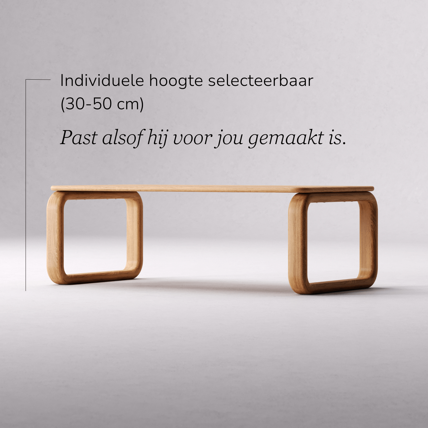 Salontafel van massief eikenhout 'Vesa'