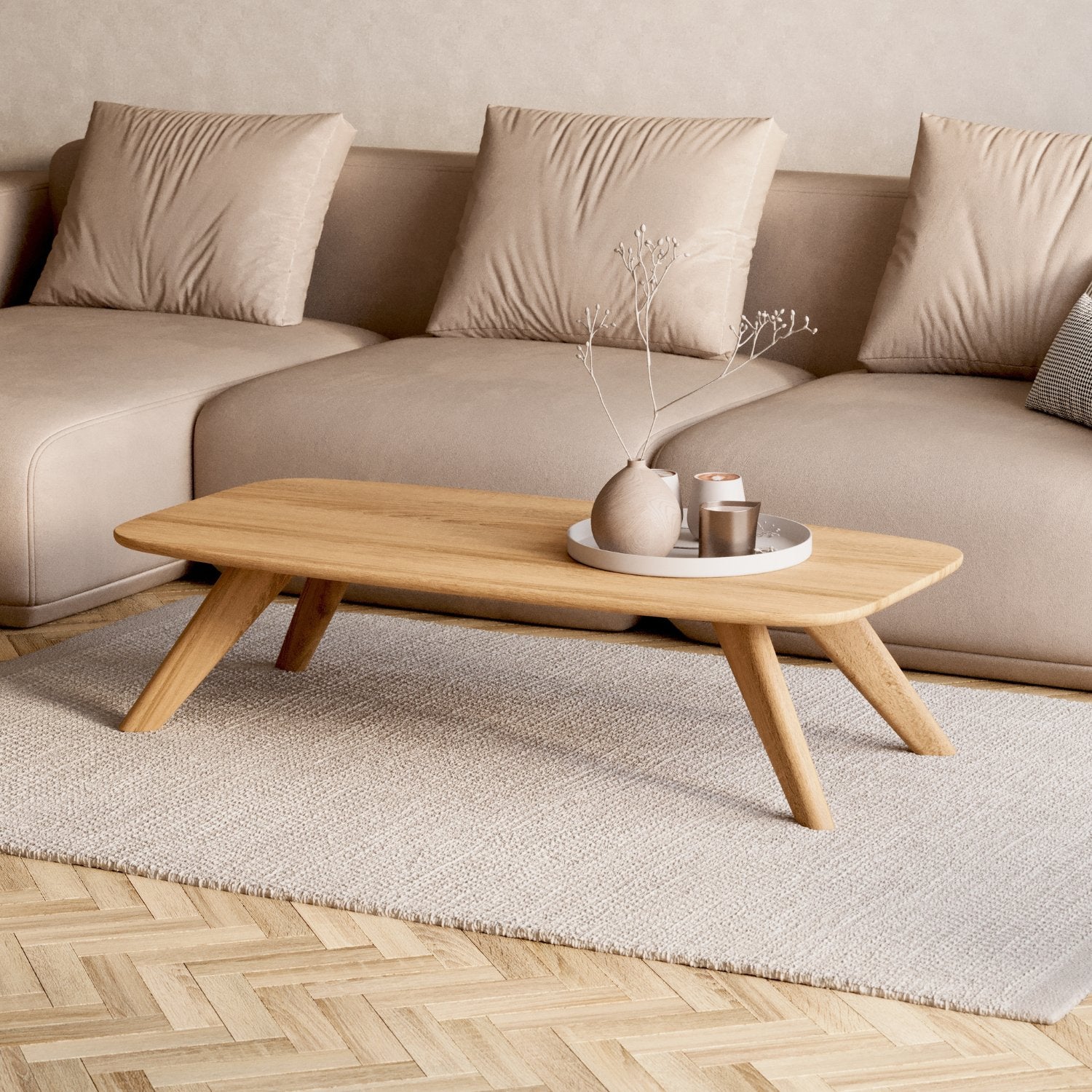 Salontafel van massief eikenhout 'Liv'