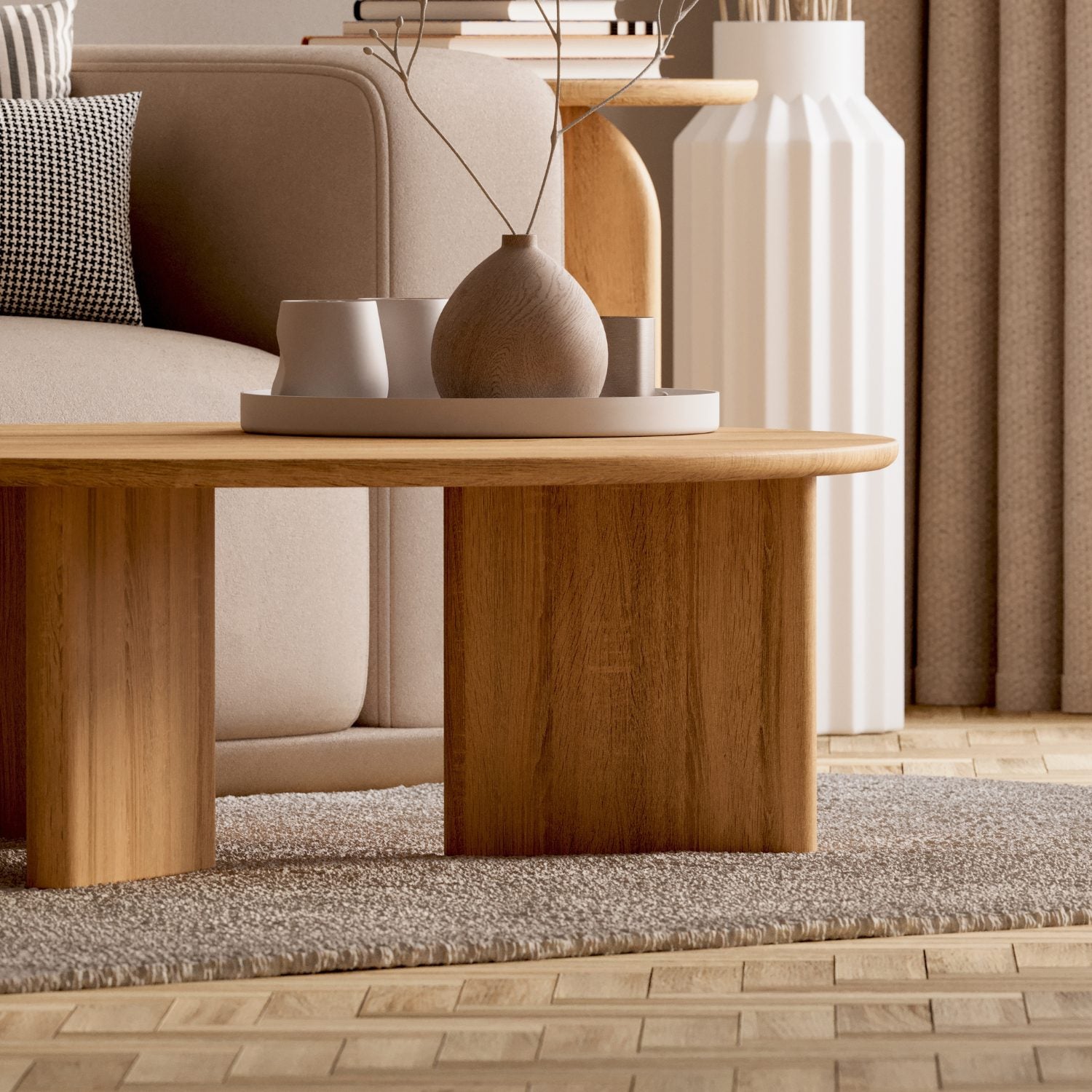 Salontafel van massief eikenhout 'Niva'