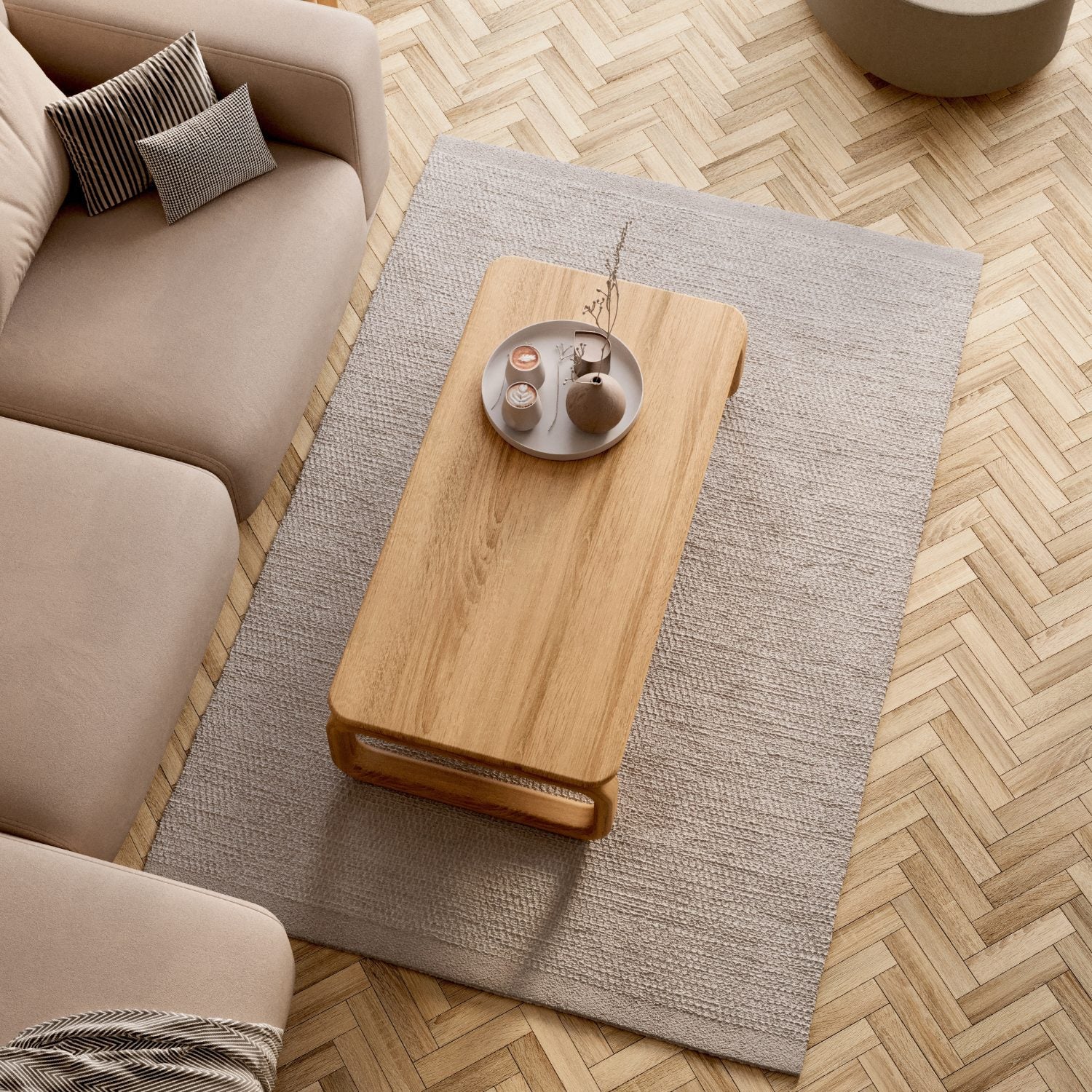 Salontafel van massief eikenhout 'Vesa'