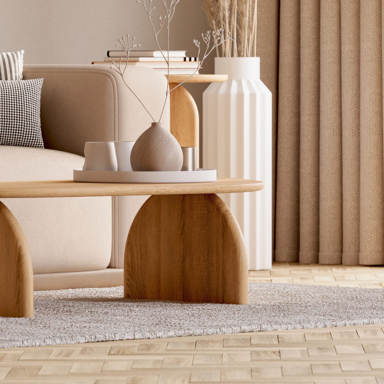 Salontafel van massief eikenhout 'Eira'