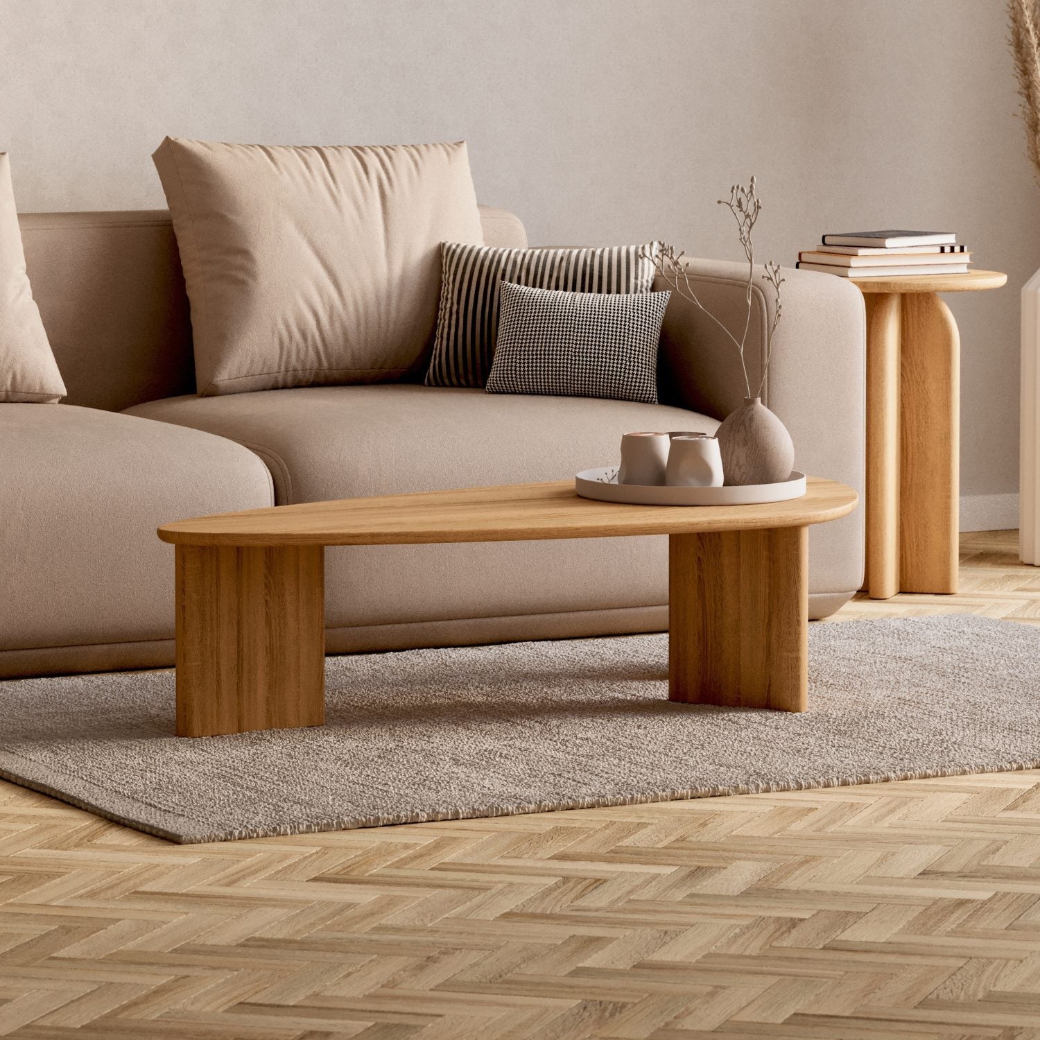 Salontafel van massief eikenhout 'Tova'