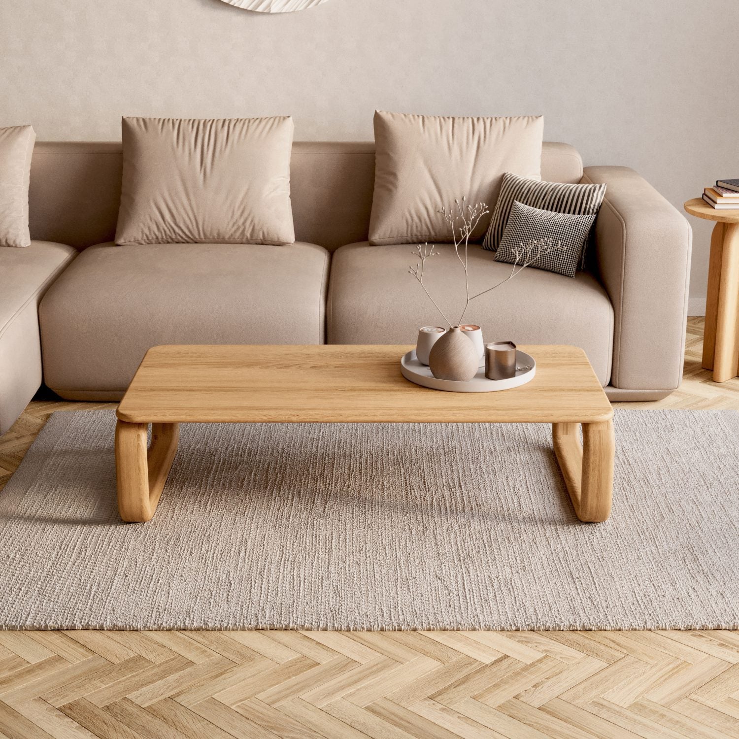 Salontafel van massief eikenhout 'Vesa'