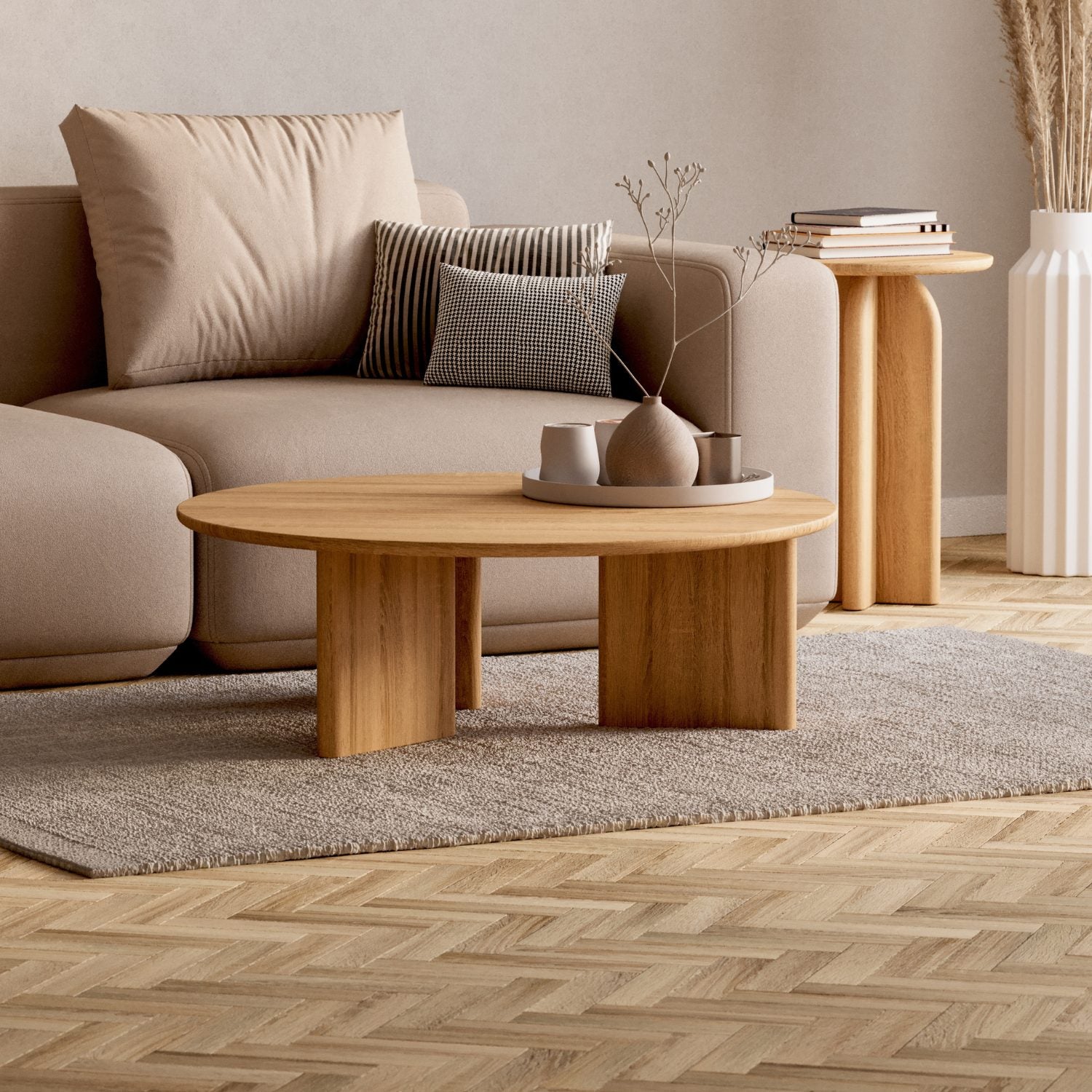 Salontafel van massief eikenhout 'Niva'