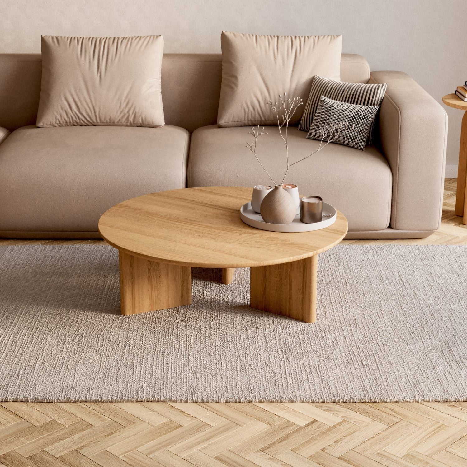 Salontafel van massief eikenhout 'Niva'