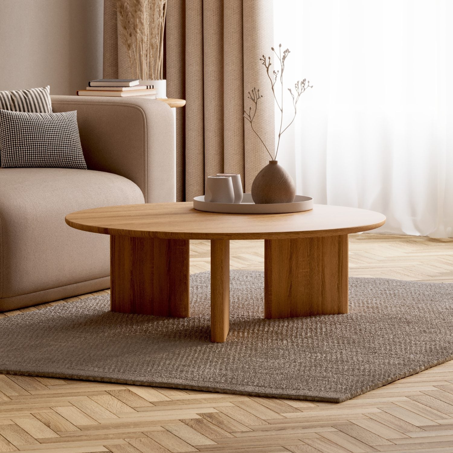 Salontafel van massief eikenhout 'Niva'