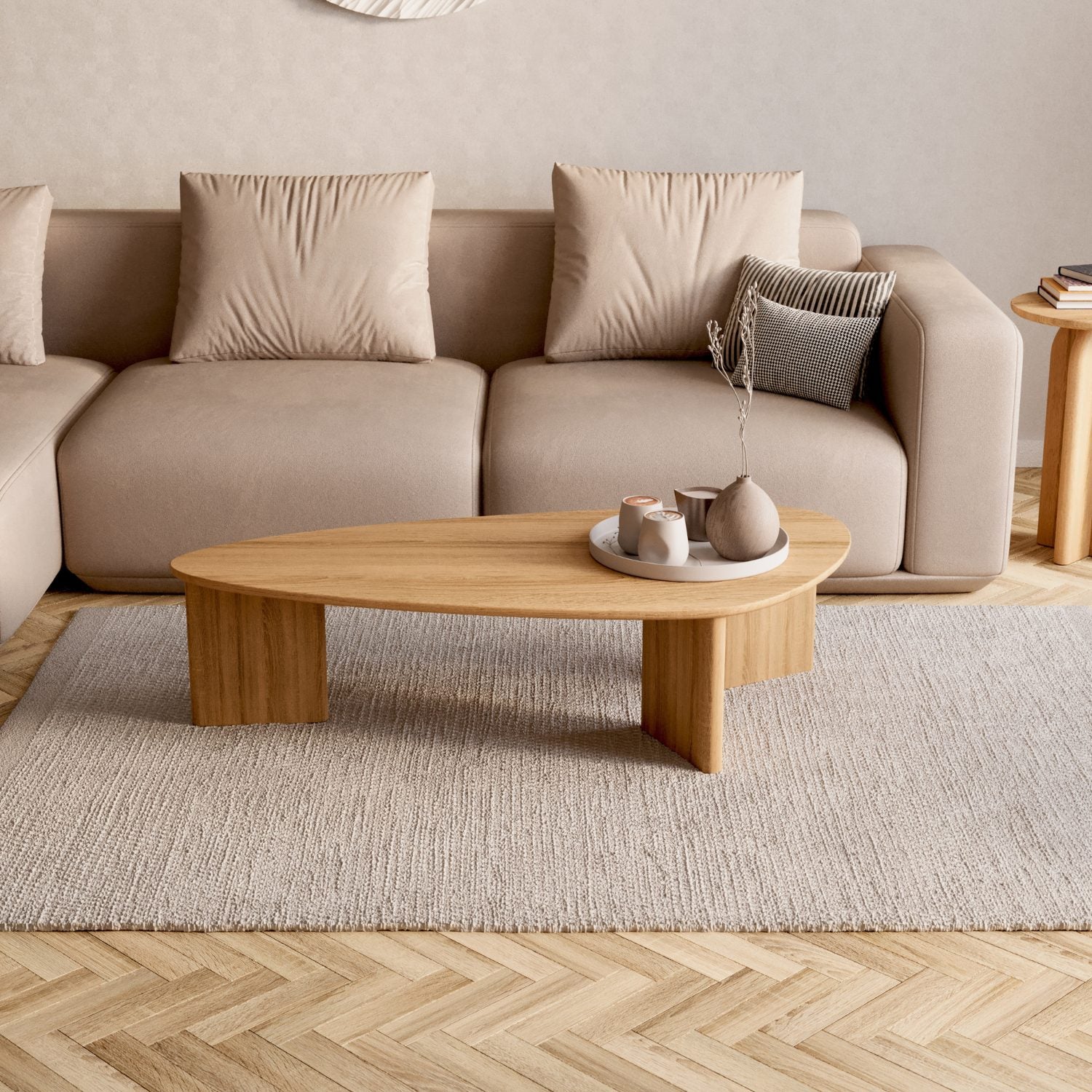 Salontafel van massief eikenhout 'Tova'