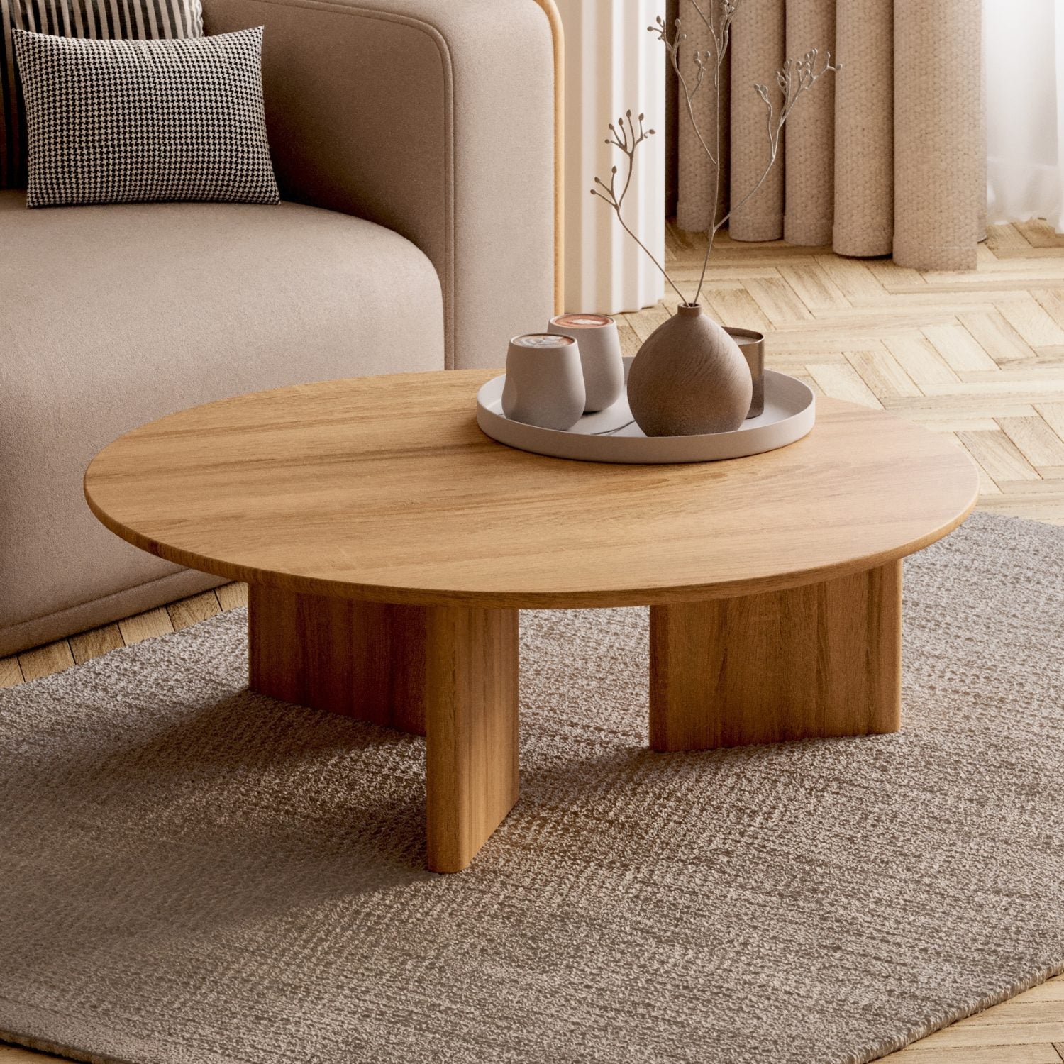 Salontafel van massief eikenhout 'Niva'