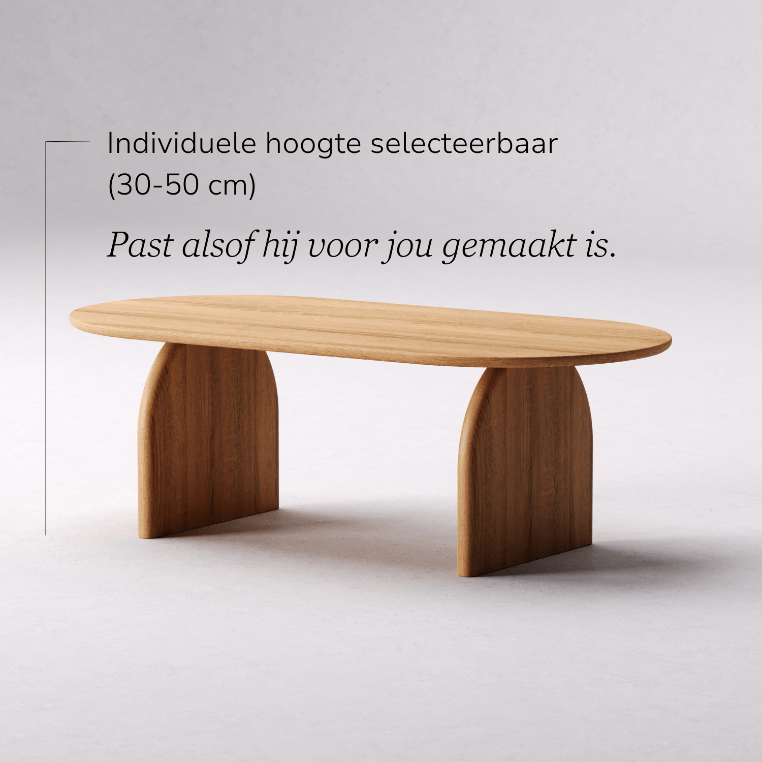 Salontafel van massief eikenhout 'Runa'