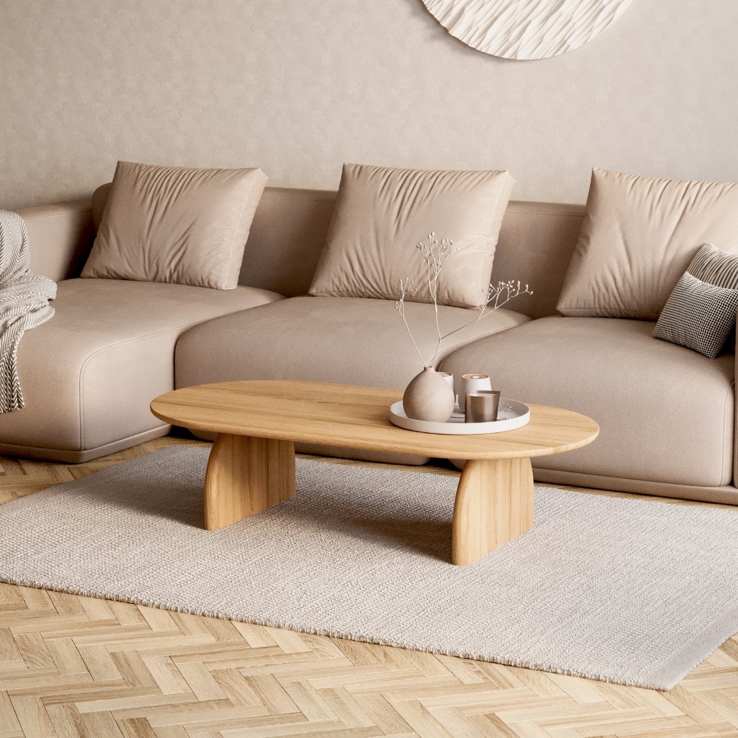 Salontafel van massief eikenhout 'Runa'