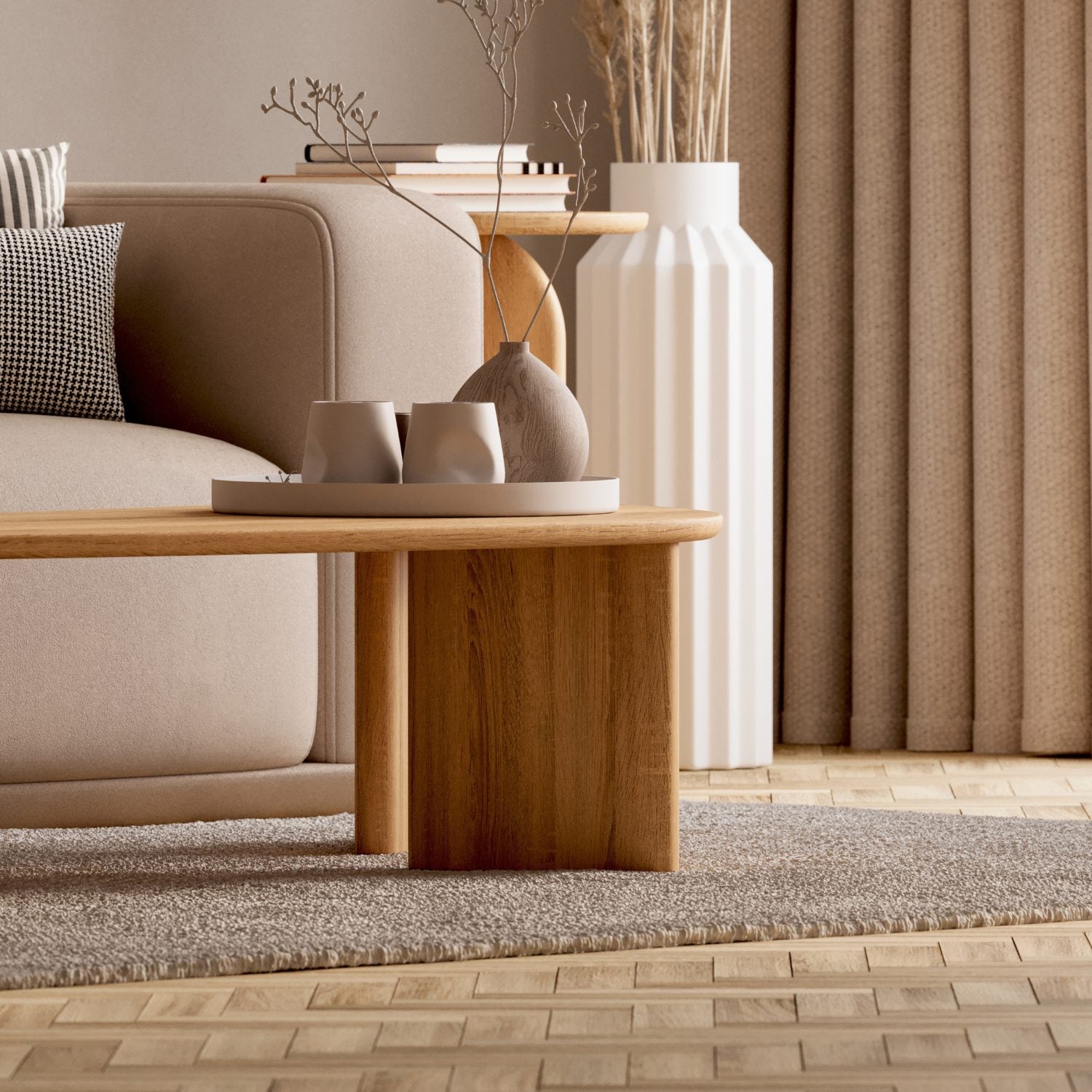 Salontafel van massief eikenhout 'Tova'