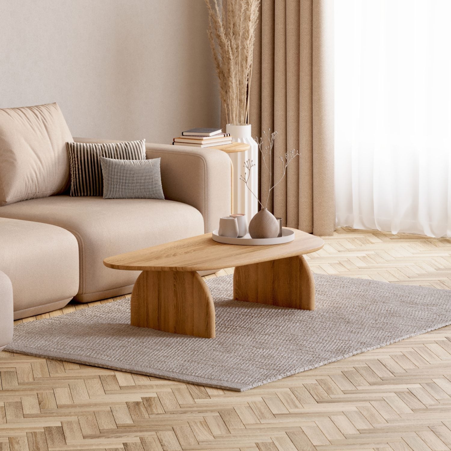 Salontafel van massief eikenhout 'Eira'