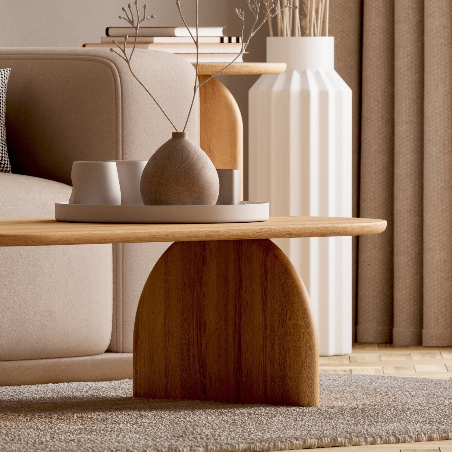 Salontafel van massief eikenhout 'Runa'