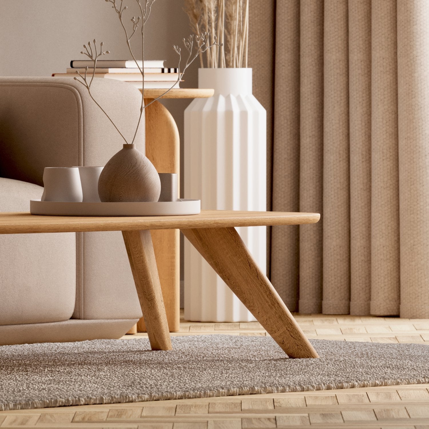 Salontafel van massief eikenhout 'Liv'