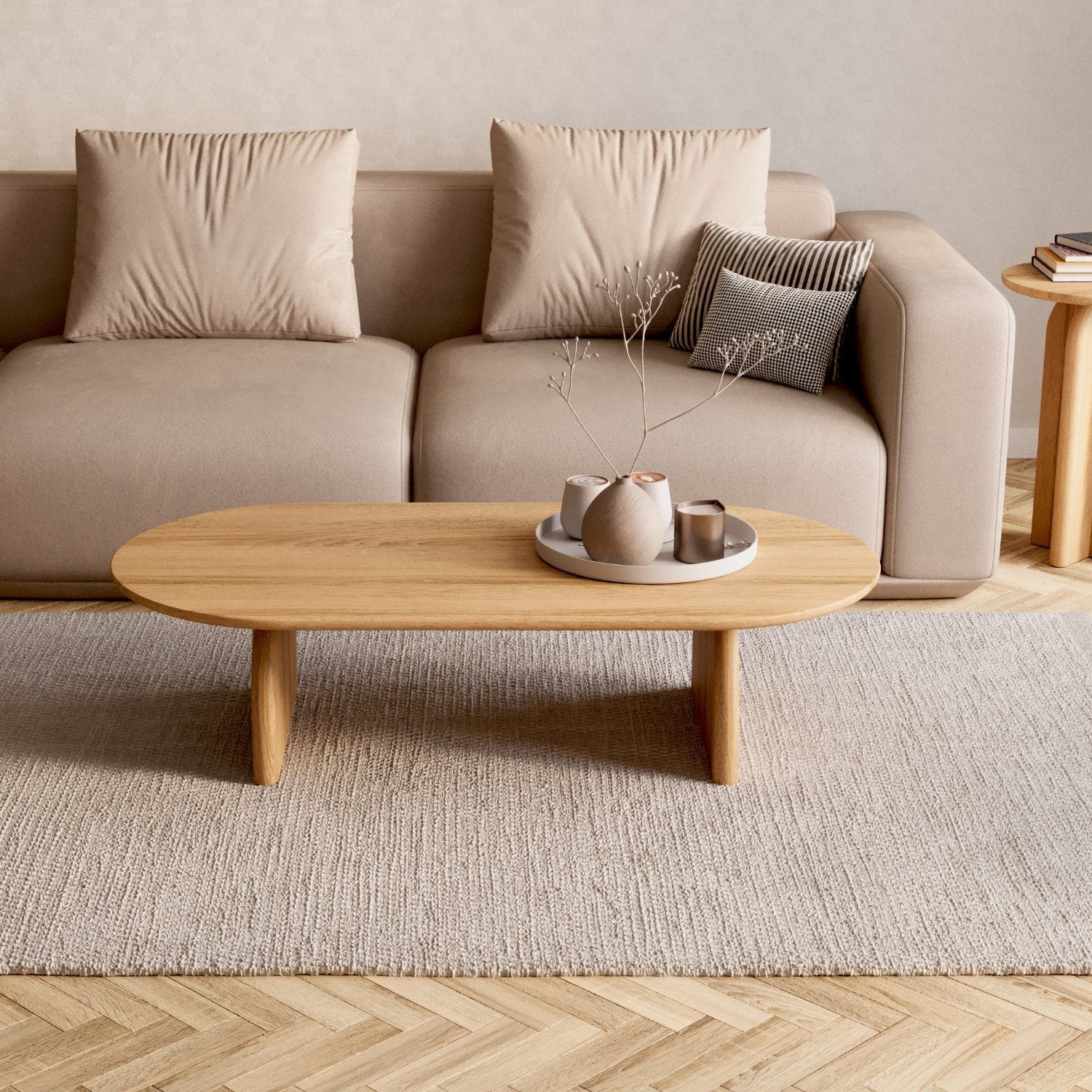 Salontafel van massief eikenhout 'Runa'