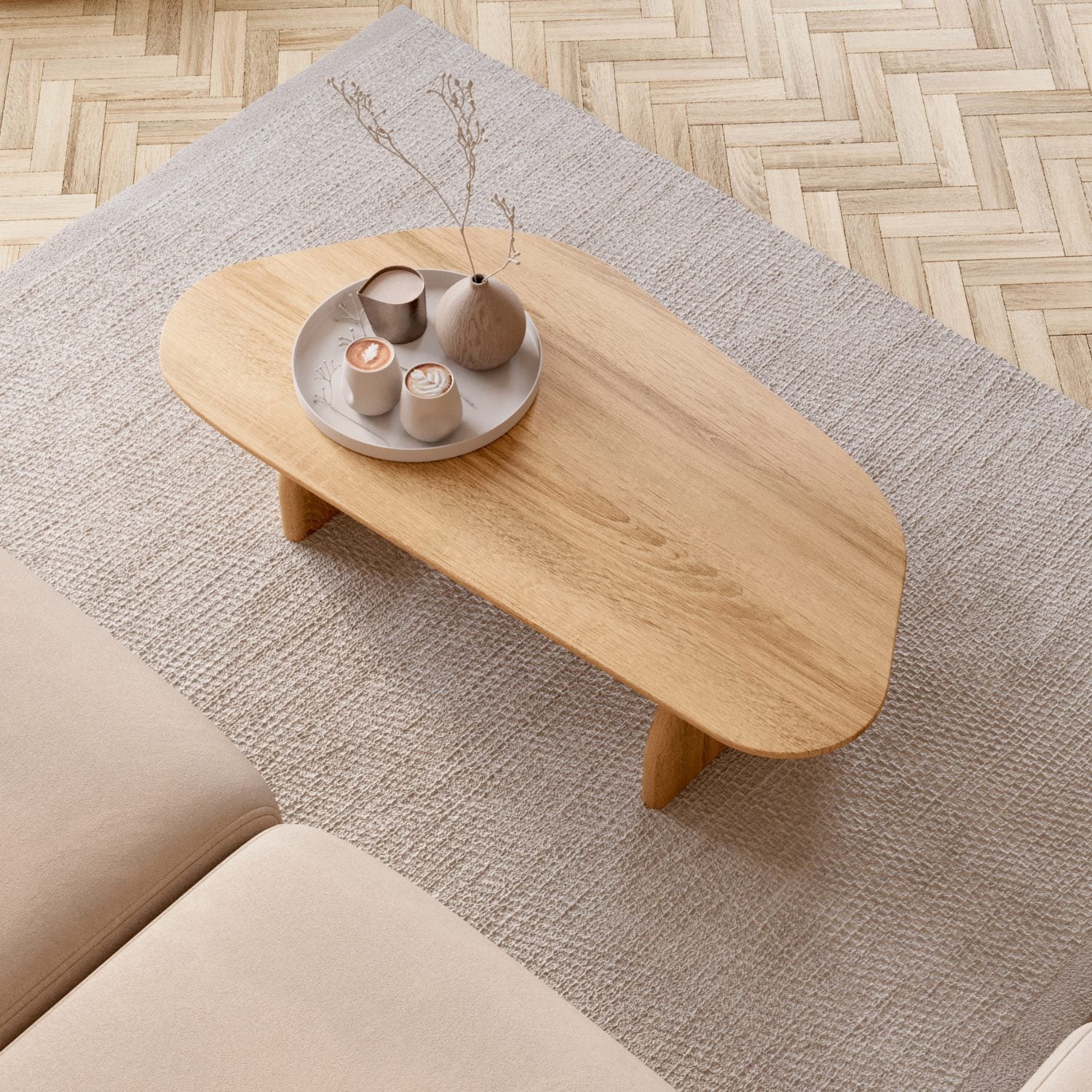 Salontafel van massief eikenhout 'Eira'