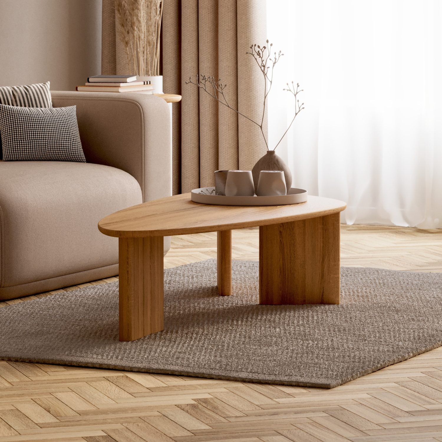 Salontafel van massief eikenhout 'Tova'