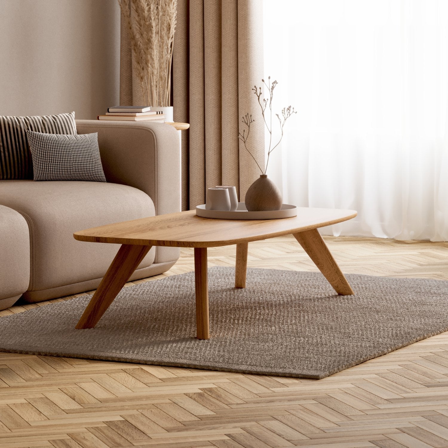 Salontafel van massief eikenhout 'Liv'